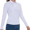 M MOTEEPI Sun Shirts UV Protection Womens Polo Shirts with 3-Botton Womens Golf Shirts Lightweight (Black)