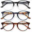 5 Pack Reading Glasses For Women/Men-Blue Light Blocking Computer Reader W/Round Frame - Retro Clear Lens Fake Eyeglasses（2.0）