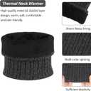 Men's Winter Knit Beanie Hat Touchscreen Gloves Neck Scarf Warmer Set, Warm Skull Cap with Fleece Lined Gifts for Men