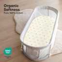 2-Pack Organic Bassinet Sheets for Girls, Boys - 100% Cotton Bassinet Mattress Sheets Compatible with Halo Bassinest Swivel Sleeper, Graco, Baby Delight, Chicco, Fitted Bassinet Sheets (Bumble Bear)