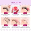 4 x Eyelash Adhesive Remover Cream for Eyelash Extensions, 0.51 fl.oz, Rose Scent, Fast Acting 1-2 Min, Safe and Gentle, Vegan Formula, Easy to Apply, Red Color, Dissolves lash Extension Glue