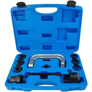 13Pcs Upper Control Arm Bushing Service Tool Kit Heavy-Duty Forged C-Frame Press Service Set Compatible with Ford, GM, Chrysler Suspension Repair