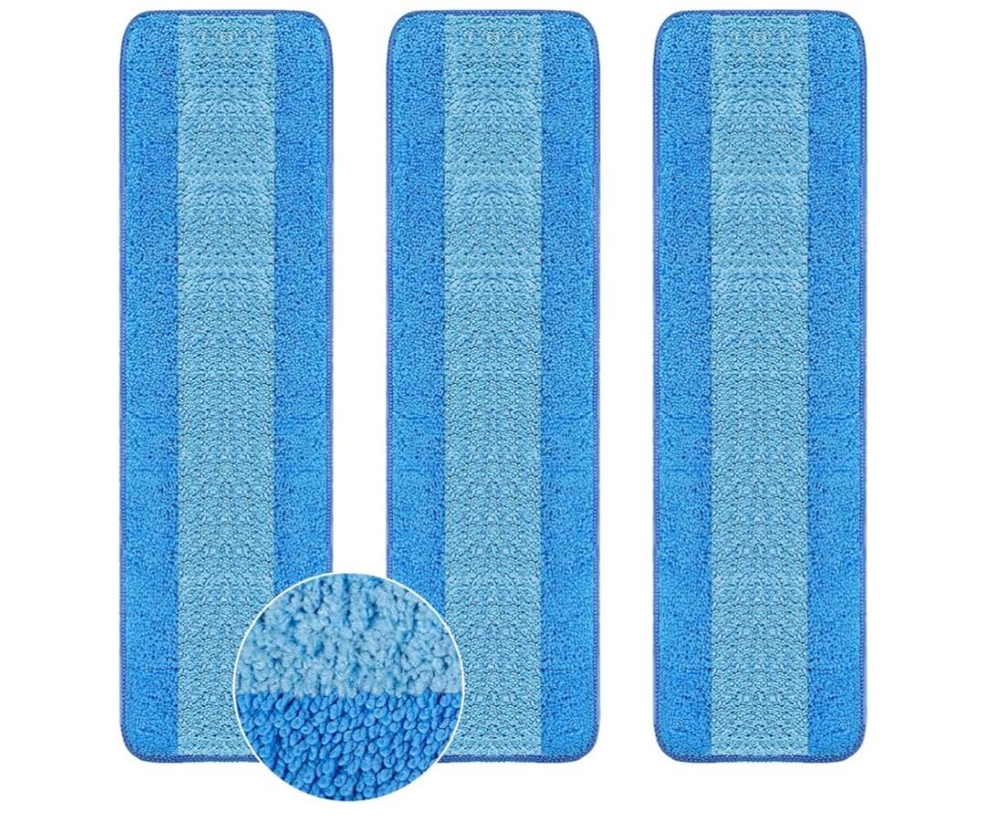 Gandeer 40 Pieces Microfiber Cleaning Pads Compatible with Bona Mop Reusable 18 Inch Replacement Cleaning Pads Washable Refills Replacement Heads for Floor Cleaning