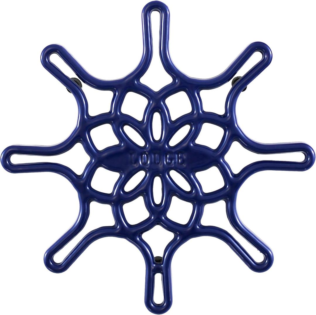 Lodge EC8ST32 Enameled Cast Iron, 8 Inch, Indigo Trivet