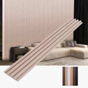 Wall Panels for Interior Wall Decor 16 Pack 48"x 6", WPC White Ash Accent 3D Wall Panels DecorativeCovering Wainscoting Panels, Slat Wall Paneling for Bedroom, TV Wall Decor for Living Room