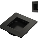 HOMOTEK 23/4 Inch Square Recessed Sliding Closet Door Finger Pulls, Inner Dia 21/8 Inch(54mm) Stainless Steel Flush Handles for Pocket, Bypass Door, Barn Drawer Pulls(Black, 2 Pack)