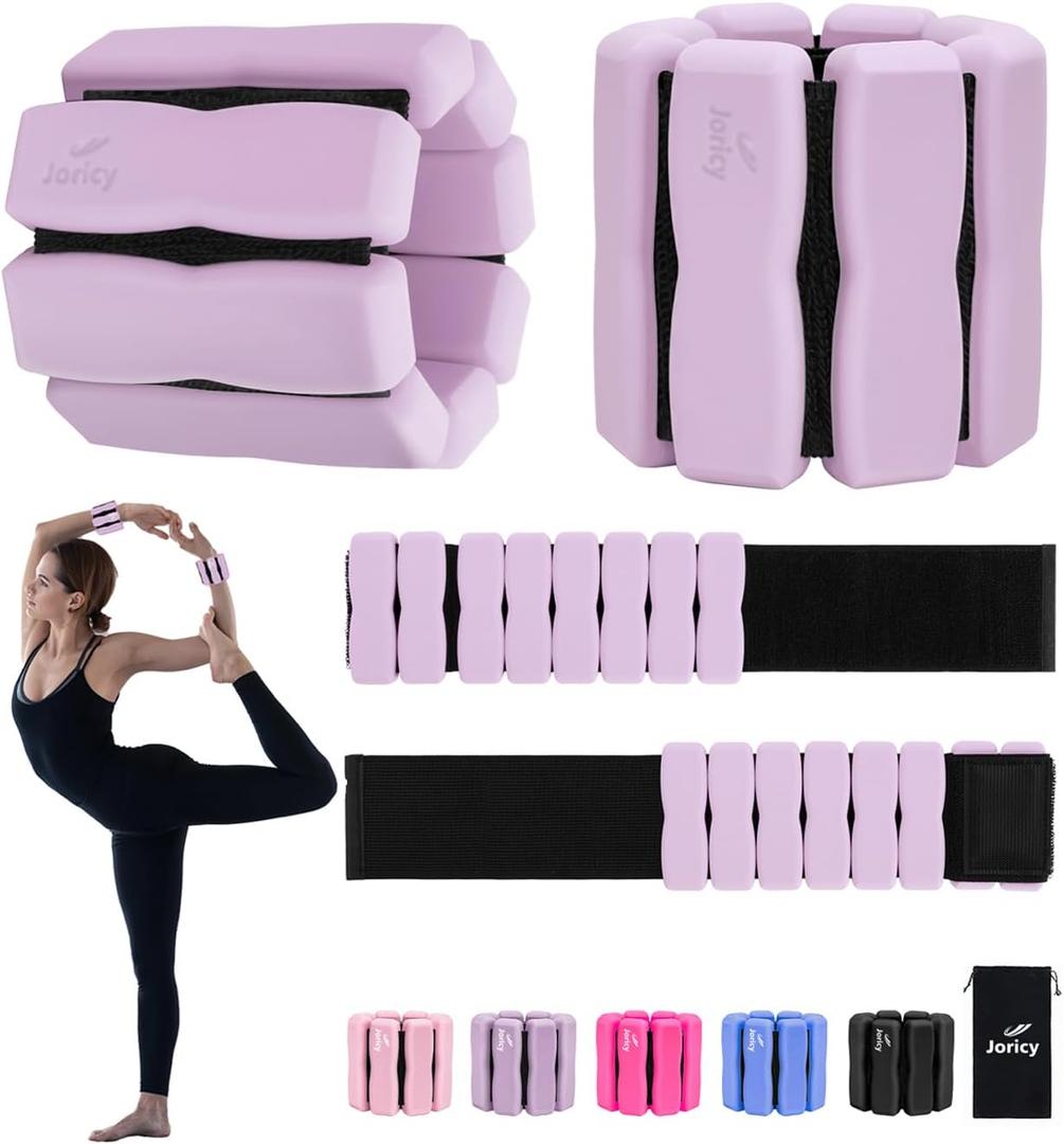 Wrist Ankle Weights for Women Men Kids, Leg Arm Wrist Weights Bangles 1lb*2 1.5lb*2 2lb*2Wearable Weights Pilates Weighted Bracelet for Strength Training Walking Swimming Exercises Yoga Physical Therapy (4lbs Pair (2lb each weight), Purple)