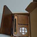 Fuumuui Travel Watercolor Palette 24 Grids Foldable with 2pcs Sable Travel Watercolor Brushes, Portable Walnut Wood Palette Box for Plein Air Painting