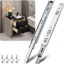 Drawer Slides - 10'' to 22'' Full Extension, 100lb Capacity, Side Mount Ball Bearing Undermount (Pair of 2)