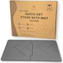 ME MOTHER EARTH XL Double-Sided Stone Bath Mat 19.7" x 31.5", Diatomaceous Earth Bathroom & Kitchen Mat, 2-Piece Quick Dry Absorbent Bath Mat, Eco-Friendly & Non-Slip, Water Absorbing Floor Mat