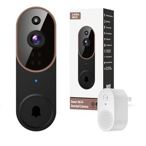 Orbitell Wireless Wi-Fi Video Doorbell Camera with Two Way Audio, AI Motion Detection, Night Vision and Cloud Storage, 2.4G Wi-Fi only (Brown)