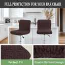 FUANGUI Bar Stool Covers with Backs, 2 Pack Stretch Bar Stool Chair Covers, Knitted Jacquard Bar Stool Covers,Washable Bar Chair Covers Swivel Barstool Slipcovers (Knitted Coffee 01)