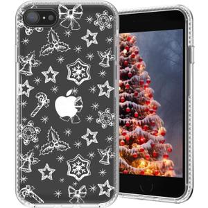 Christmas Phone Case Compatible for iPhone SE 2nd Gen&3rd Gen,Aesthetic Xmas Case Compatible for iPhone 7/8,Soft TPU Funny Christmas Winter Pattern Designed Anti-Slip Shockproof Phone Case