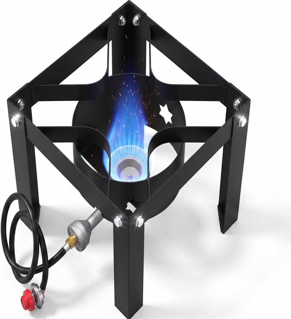 Horyanr Heavy Duty Single Propane Burner 100,000 BTU with 20 PSI Regulator