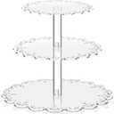 Nuenen Elegant 3-Tier Acrylic Cupcake Stand - Round Clear Dessert Display Tower for 24 Mini Treats, Modern Transparent Holder for Weddings, Parties, and Celebrations