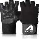 2 x Boldfit Gym Gloves for Men & Women with Wrist Support Accessories for Weightlifting, Training, Exercise, Cycling Gloves, Bike Riding Gloves, Size Large (8" - 8.5")