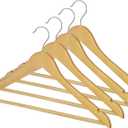 Whitmor GRADE A Natural Wood Suit Hangers (Set of 4)