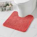 MIULEE Coral Toilet Rugs U-Shaped Soft Absorbent Microfiber Bathroom Rugs Non Slip Quick Dry Fluffy Contour Bath Mats for Toilet Base Bathroom Floor, Machine Washable, 20x20 Inch, 