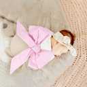 Newborn Swaddle Sash, Soft Cotton Bow Decorative Strap for Swaddles, Adorable Maternity Bow Sash, 70x5.5 Inch, Pink Stripes