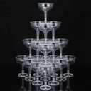 100 Pcs Plastic Champagne Party Glasses 5 oz Clear Disposable Champagne Glasses Stackable Acrylic Martini Flutes Unbreakable Margarita Coupe for Wedding Birthday Party Bar(Classic)