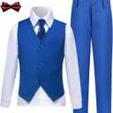 Boys Suits Slim Fit Toddler Tuxedo Suit Set for Teen Boys Communion Dress Clothes Kids Wedding Ring Bearer Outfit (M)