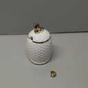 Pampa Bay Get Gifty Porcelain Honey Jar and Comb Dipper, White with Gold Trim