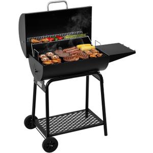 Royal Gourmet CC1830 28 Inch Barrel Charcoal Grill with Warming Rack, Outdoor BBQ Grill with 626 Sq. In. Grilling Space for Backyard, Patio and Parties, Black