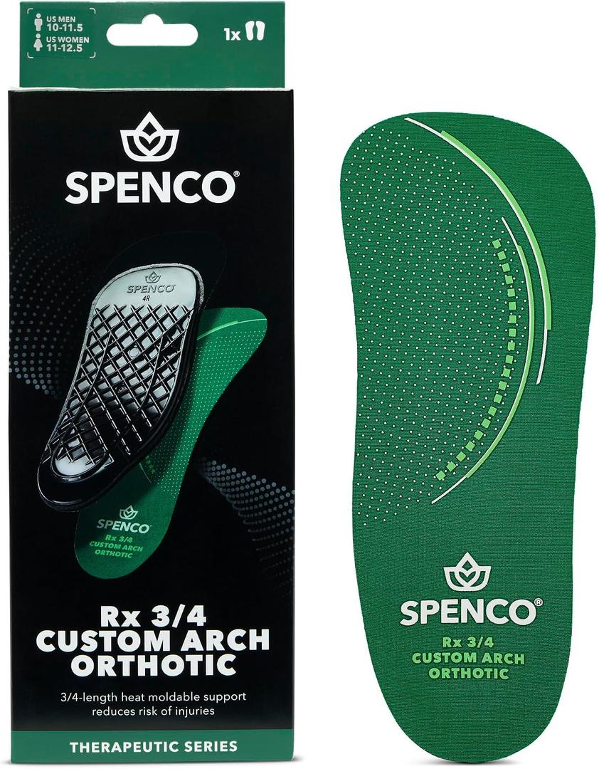 Spenco Rx Orthotic Arch Support 3/4 Length Shoe Insoles Women's 7-8.5/Men's 6-7.5