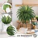 FOREST PRINCE 68" Artificial Ferns for Outdoor, UV Resistant Giant Faux Boston Fern Bush with 92 Fronds, Large Fake Plants Fade Resistant for Porch Patio Garden Home Decor