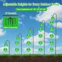 76" Adjustable Shepherd Hook for Outdoor, Heavy Duty Metal Bird Feeder Pole with 7-Prong Base, Garden Hook for Hanging Lanterns, Solar Lights, Plants, Wind Chimes & Hummingbird Feeder, 1 Pack