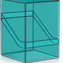 Mlikero Card Deck Cases, Acrylic Commander Deck Box Holding 100+ Sleeved Cards with Dividers, Clear Card Storage Box Fit for MTG, TCG, Sports Cards (Mint Blue)
