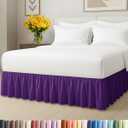 Bedskirt Full Size Ruffle - 15 inch Drop Dust Ruffle Bed Skirt with Platform - Ultra-Soft, Easy Fit, Premium Hotel Quality - Wrinkle, Fade & Shrink Resistant - for Women, Men, Kids and Teens - Purple