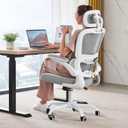 TRALT Office Chair Ergonomic Desk Chair, 330 LBS Home Mesh Office Desk Chairs with Wheels, Comfortable Gaming Chairs (White)