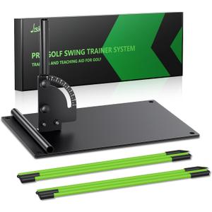 Jsikan Pro Golf Alignment Sticks System with Holder Angle Plate, Golf Trainer Aid Teaching Equipment for Aiming, Putting, Swing, Essentials Golf Gifts Accessories for Men and Women