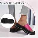 Putu Women's Platform Slide Sandals Open Toe Sandals Comfort Slides Slip On Hot Pink Size 8