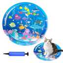 Pet Water Bed, 2025 New Thickened Water Sensory Play Mat for Cats Dog, Summer Pets Cooling Water Sensory Play Pad with Inflator, Comfort Cooling Water Mat for Cats(100 * 100cm/39 * 39in)