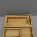 Bamboo Drawer Organizer 5 Pcs for Kitchen Multi-purpose Storage Dividers for Kitchen, Office, Jewelry, Cosmetics, Wooden Drawer Dividers for Drawer Organizer Desk Organizer Gift for Women Gifts Idea (1)