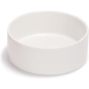 SPUNKYJUNKY 13.5OZ Ceramic Dog and Cat Bowl, Modern Cute Weighted Food Water Bowl for Replacement White (1 Pack)