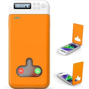 Phone Lock Box with Timer for iPhone and 6.7inch Android Phones, Portable Self-Control Timed Phone Locker to Help Kids, Students, Adults Focus Back, Phone Jail to Prevent Phone Addiction(Orange)