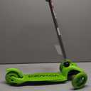 Kids Kick Scooter, LED Lighted Wheels and 3 Adjustable Height Handlebars, Lean-to-Steer & Widen Anti-Slip Deck, 3 Wheel Scooter for Boys & Girls Ages 3-6 and up to 85 Lbs (Green)