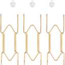 Bilillo 3 Pack Plate Hangers for The Wall, Suitable for 6-8 inch Art Plate, Stainless Steel Invisible Heavy Duty Wire Plate Holder with Wall Hooks, Plate Hangers for Displaying Plates, Platter, Dish