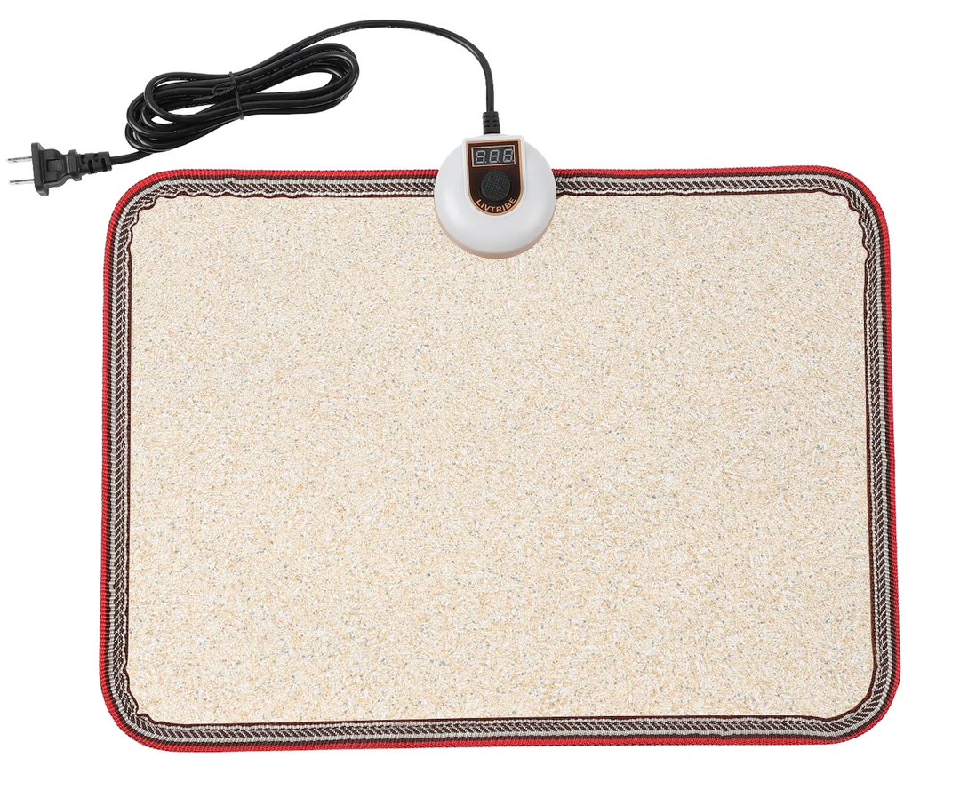 Livtribe AC 110V Heated Floor Mat for Foot, Carbon Crystal Heating Pad, Electric Heated Foot Warmers for Office, Home (Beige)