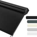 Blackout Roller Shades for Windows, Color-Matched Roller Blinds, UV Protection, Thermal Insulation Fabric Room Darkening Shades for Home, Office, Black, Custom Size.