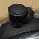 KKTONER PU Leather Round Rolling Stool with Foot Rest Swivel Height Adjustment Spa Drafting Salon Tattoo Work Office Massage Stools Task Chair Small (Black)