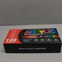 Guangna Acrylic Paint Markers Brush Tip, 120 Vivid Colors with Direct-Liquid Ink Control System, Professional-Grade Paint Pen for Rock Painting, Canvas, Glass, Plastic, Fabric & Creative Crafts (Multicolor)