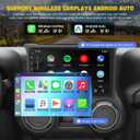 (4GB+64GB) Android Car Radio Stereo for Jeep JK Wrangler 2015 2016 2017 – 10.2 Inch Touchscreen Support Wireless Carplay/Android Auto/WiFi/GPS/Bluetooth5.2/Back-up Camera/FM/SWC