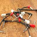 2 x Flat Low Profile Guitar Patch Cable 8 inch for Effects Pedals, S-Shape, 1/4 inch Right-Angle, White, 3-Pack