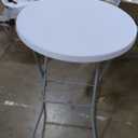 Flash Furniture Kathryn 31.5" Round All-Occasion Folding Bar Height Table for Parties and Commercial Events, Plastic Bar Height Folding Table, White