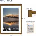 20x28 Poster Frame, Display Pictures 16X24 with Mat or 20x28 Without, Wall Hanging Frames, Rustic Brown, 3 Pack