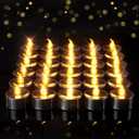 Amagic 30 Pcs Black Flickering Flameless Tea Lights Battery Operated, LED Holiday Fake Candles, 200+ Hours Long Lasting Colored Candle for Halloween, Pumpkin, Ofrenda, Christmas, Party, Home Decor